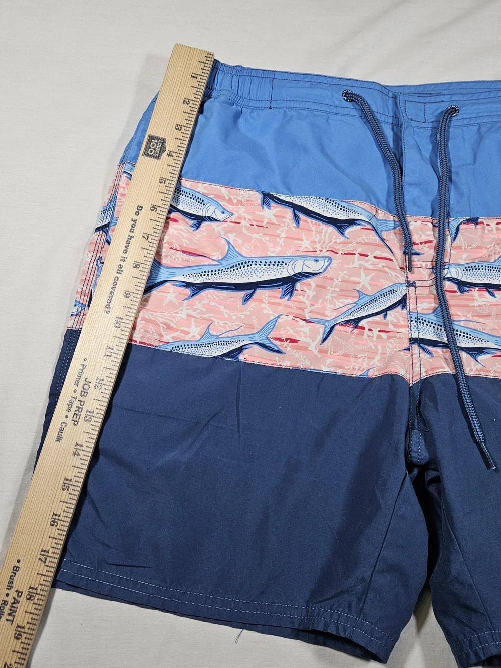Vineyard Vines Men's Small Chappy Swim Trunks Tarpon Fish Blue Pink
